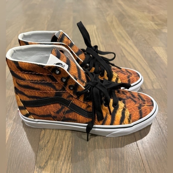 Vans off the wall tiger print high top sneakers size 8.5 - Picture 6 of 9